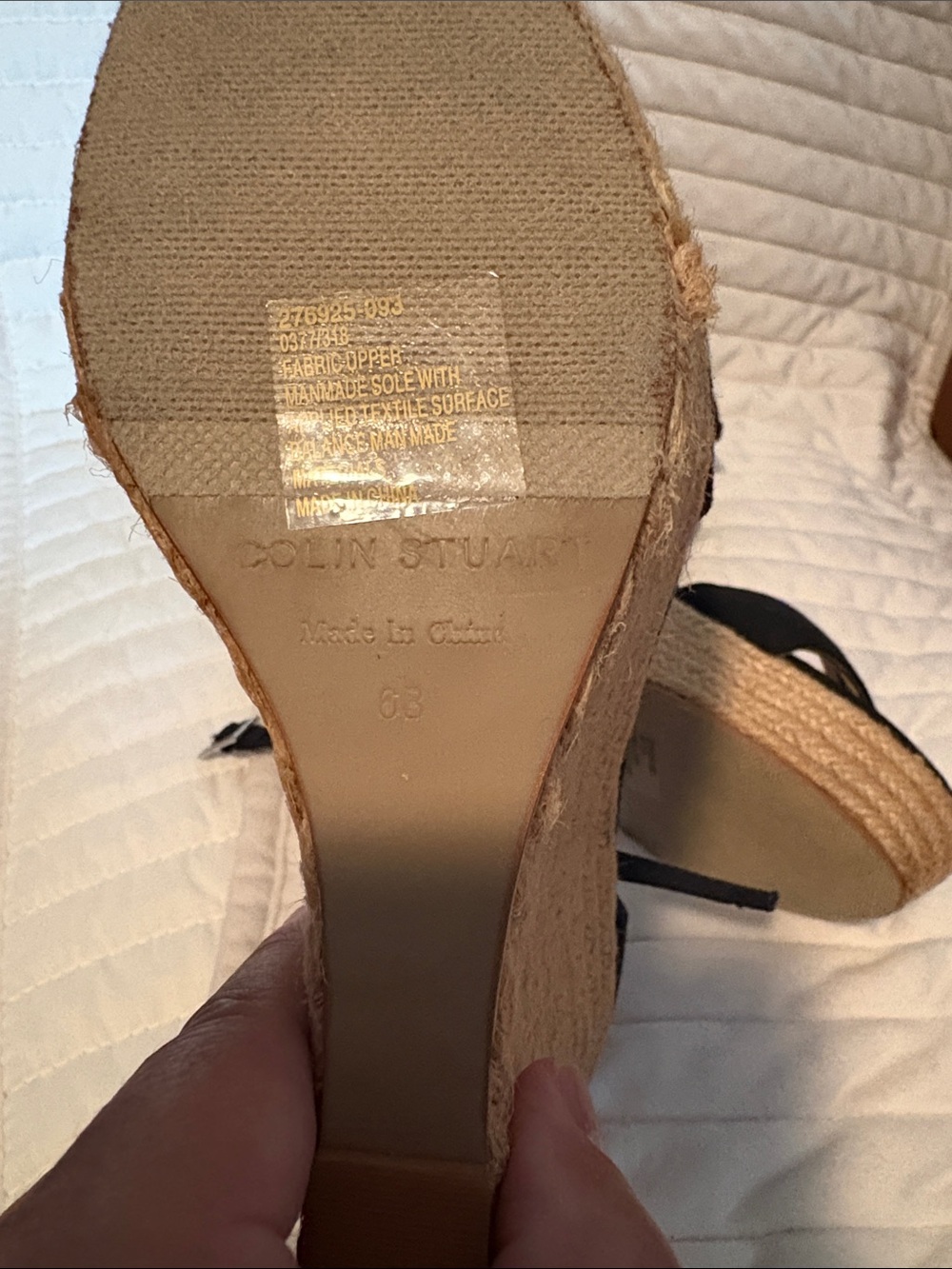 Colin Stuart Black Espadrille Wedge Sandals with Ankle Tie - Picture 6 of 6